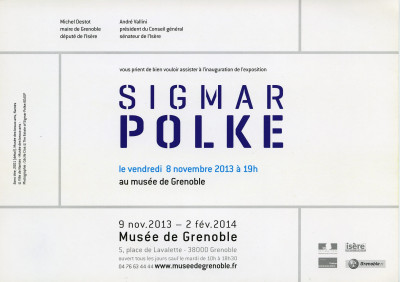 Rückseite der ,Einladungskarte, Sigmar Polke, Musée de Grenoble, 2013